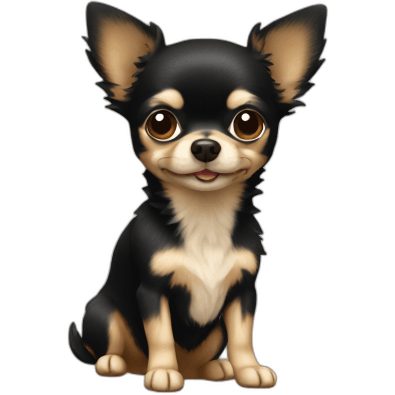 A black and beige hairy chihuahua emoji