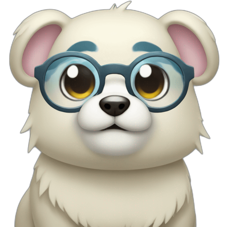 Cubchoo pokemon with round glasses emoji