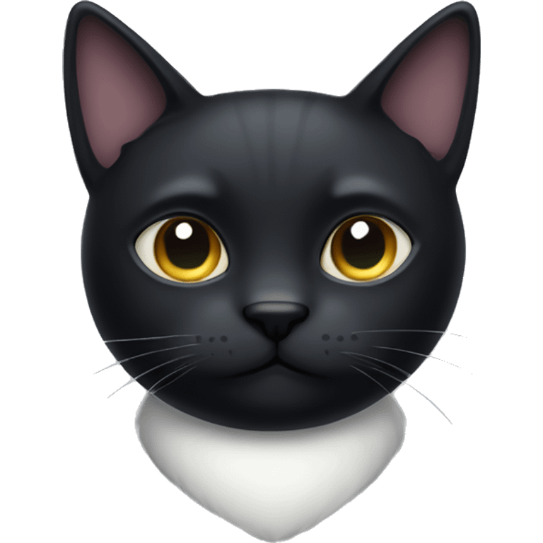 Black cat with a little white spot on his chest  emoji