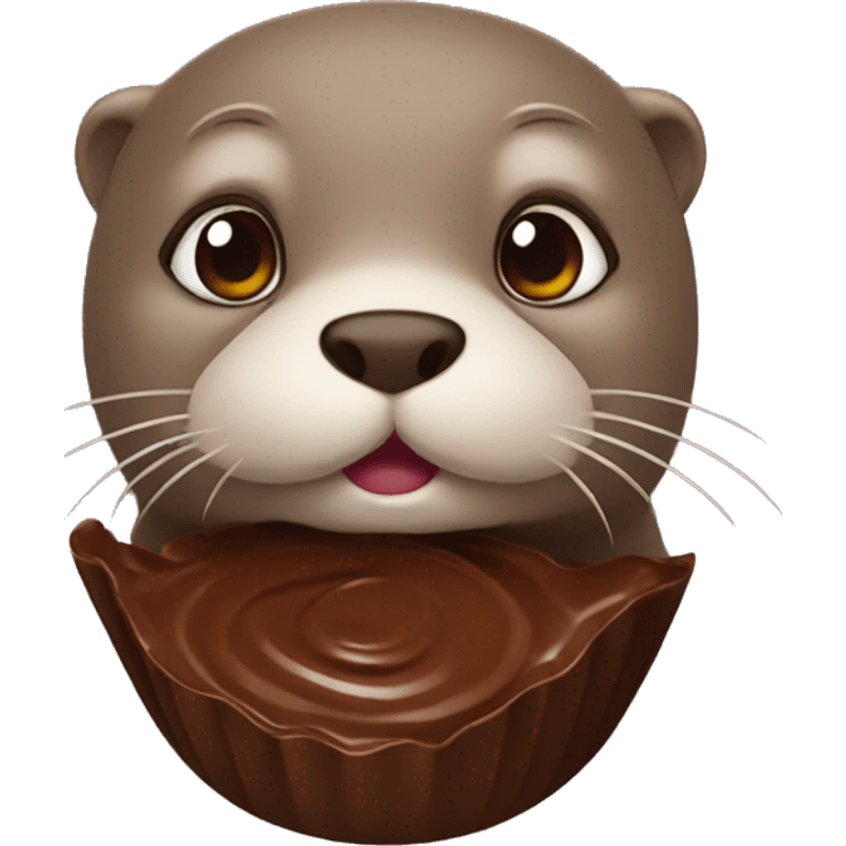 otter with chocolate emoji