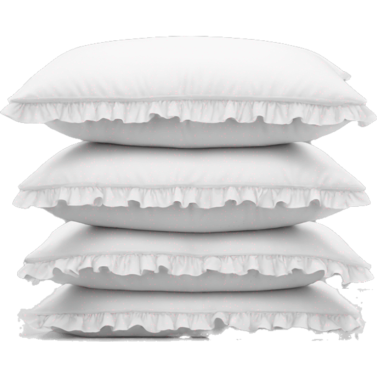 3 white pillows with ruffles emoji