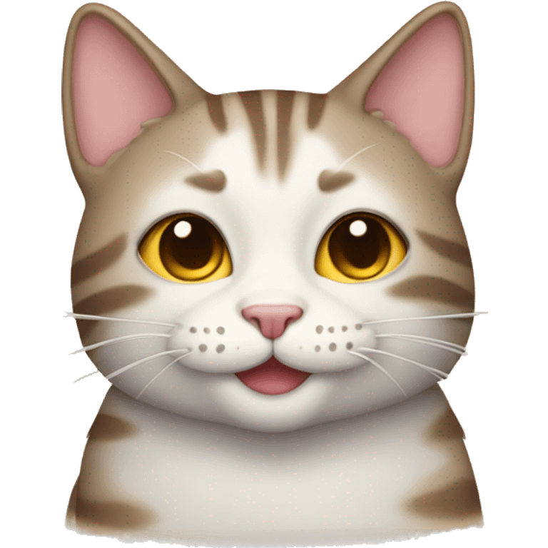 Cute cat with closed eyes smiling  emoji