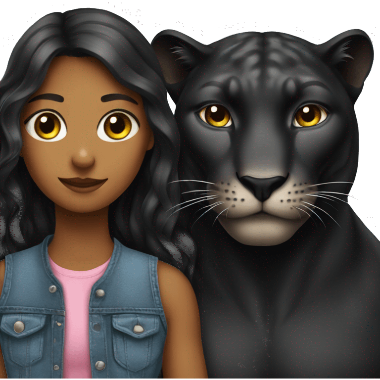 panther with a girl emoji