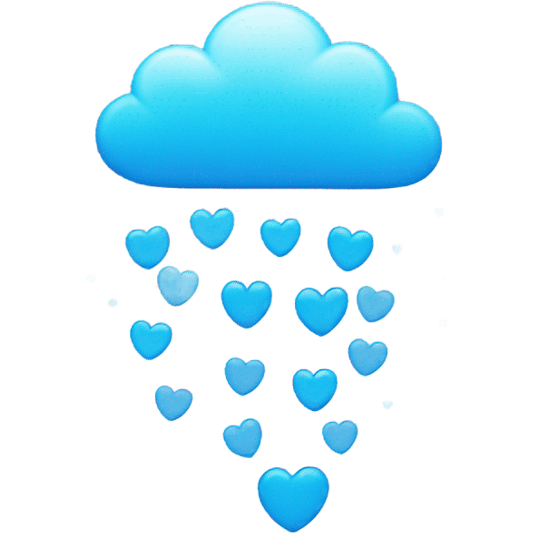 Cloud raining blue hearts emoji