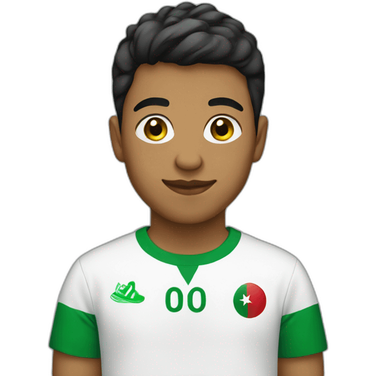 Boy wearing Algeria T-shirt emoji