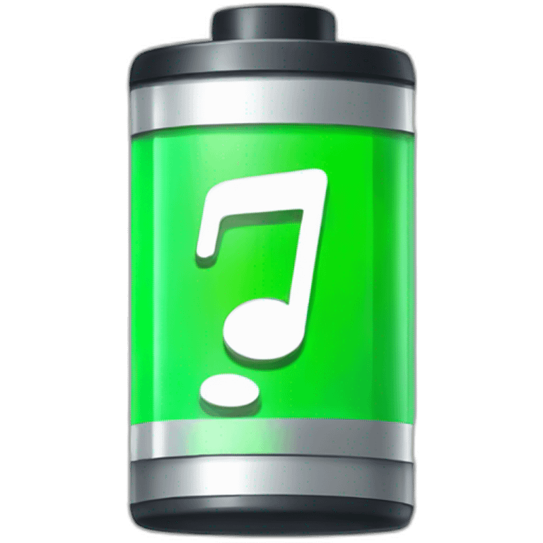 battery icon with charging symbol as a musical note emoji