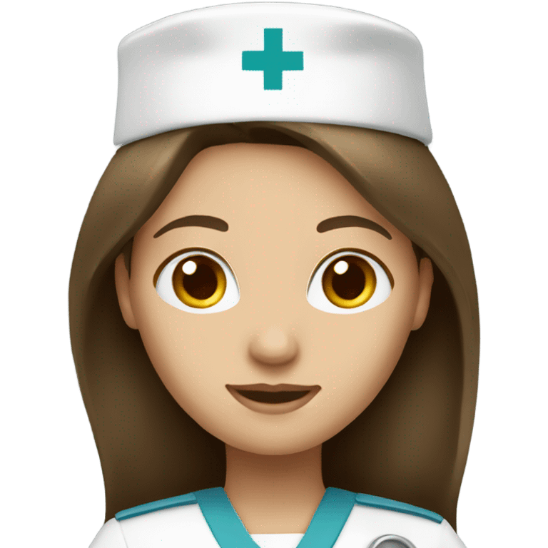 Brunette long hair women nurse emoji