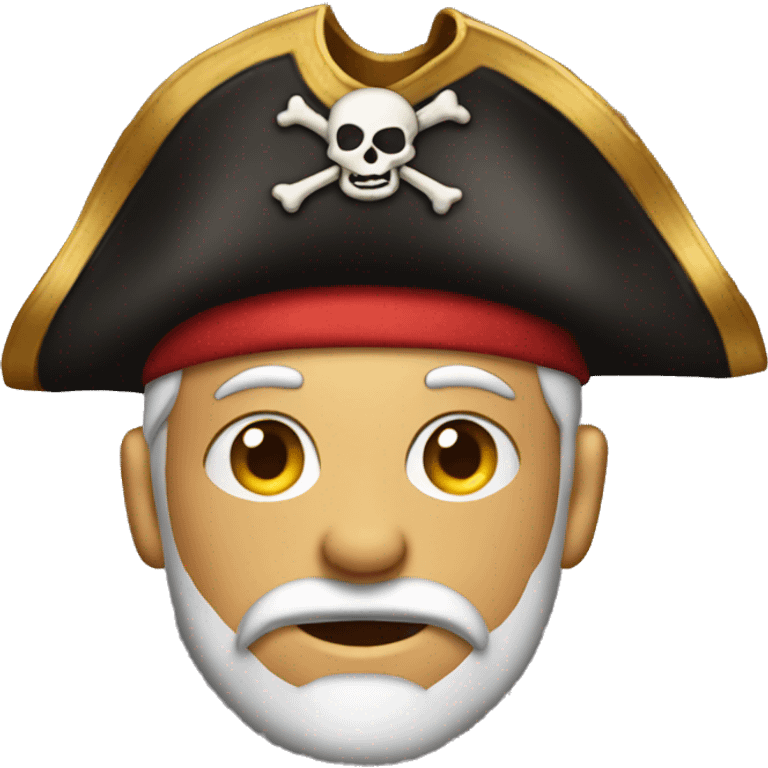 A pirate wearing a cake as a hat emoji