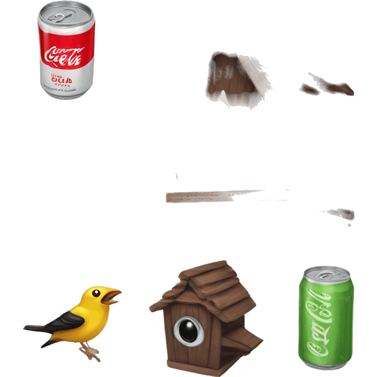 Wooden Vanilla Coke can UFO alien spaceship birdhouse  emoji