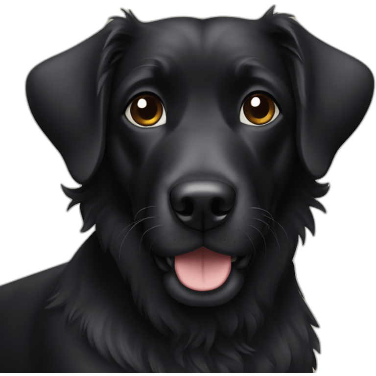 Black dog sat emoji