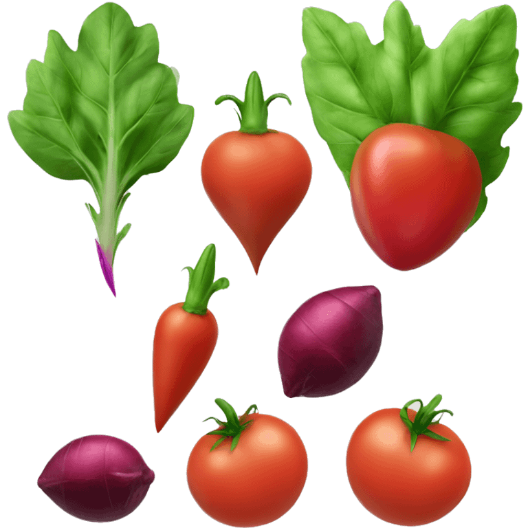 rocket leaf, tomato & beetroot emoji