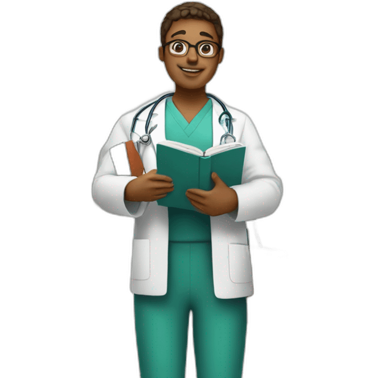 Medical student with books in hand emoji