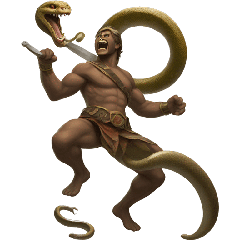 Titan slaying a snake emoji