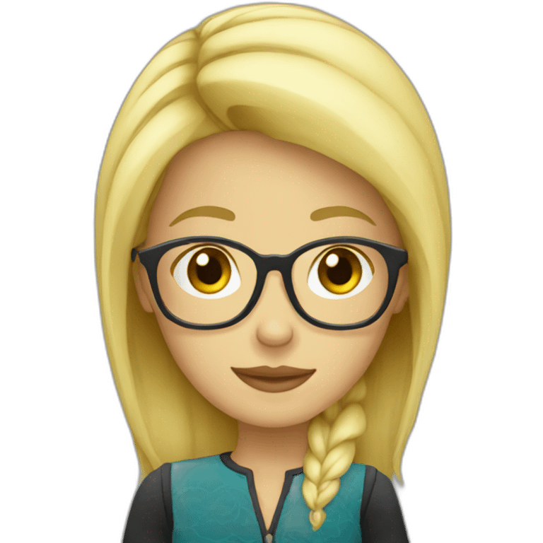 Blond miss with glasses emoji