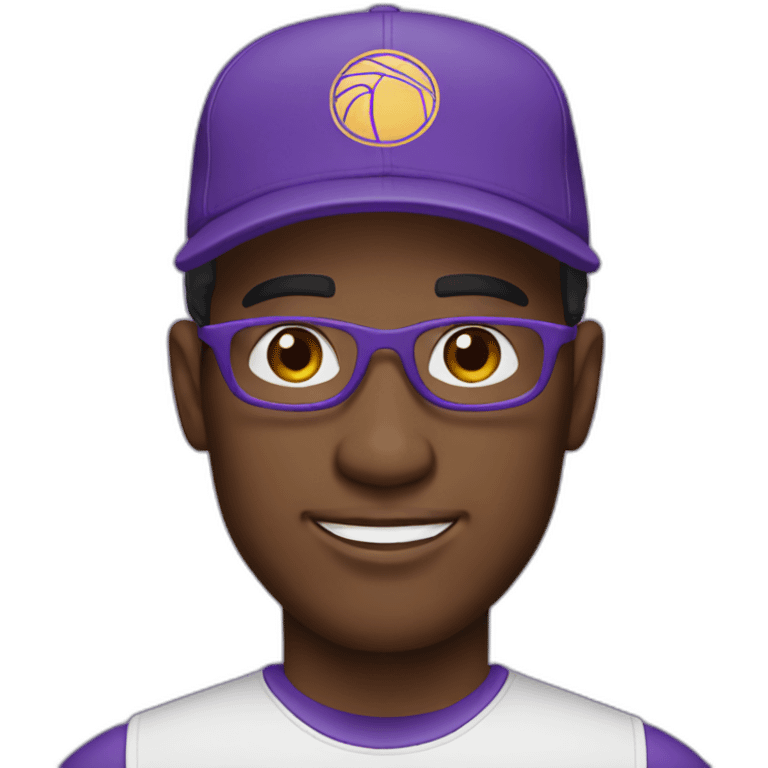 man with a purple new era cap emoji