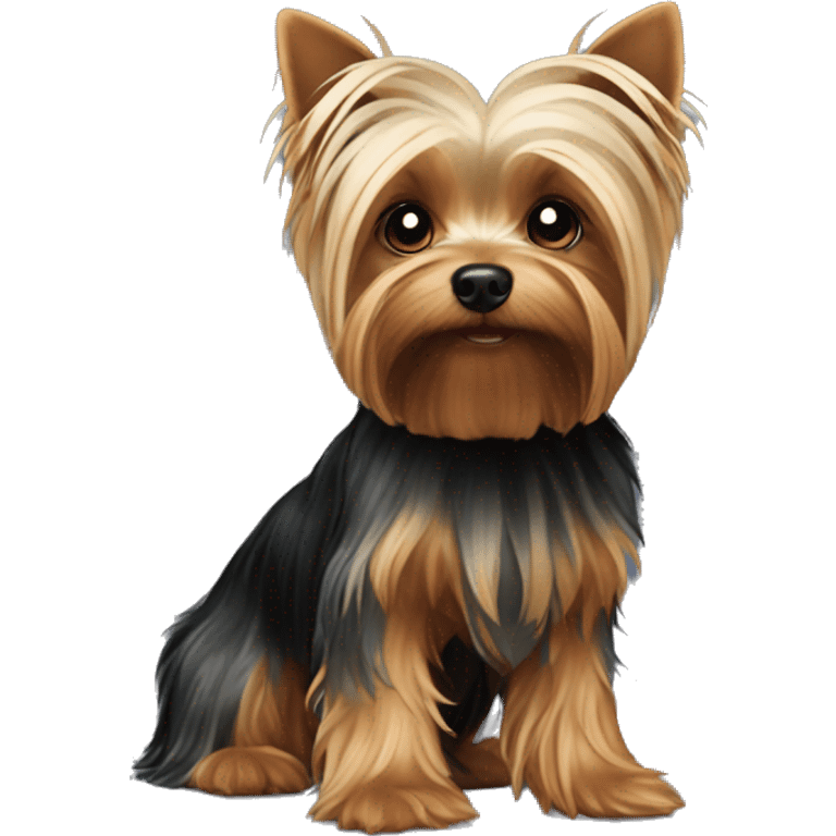 Perro yorkshire terrier pelo oscuro  emoji