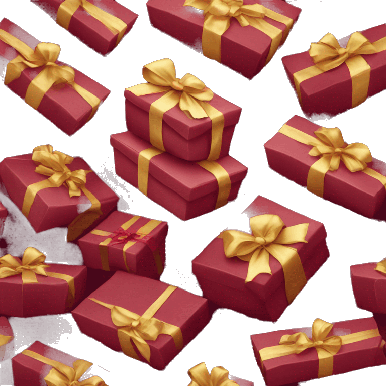 realistic stack of gifts burgundy emoji