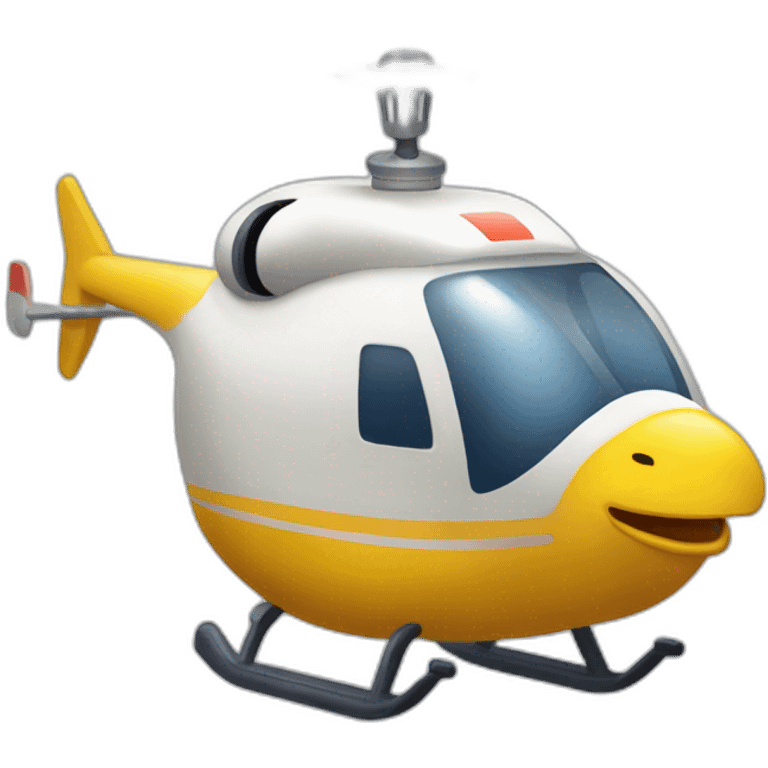 gallina montada en un helicoptero emoji