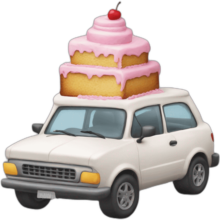 ugly car carrying cake emoji