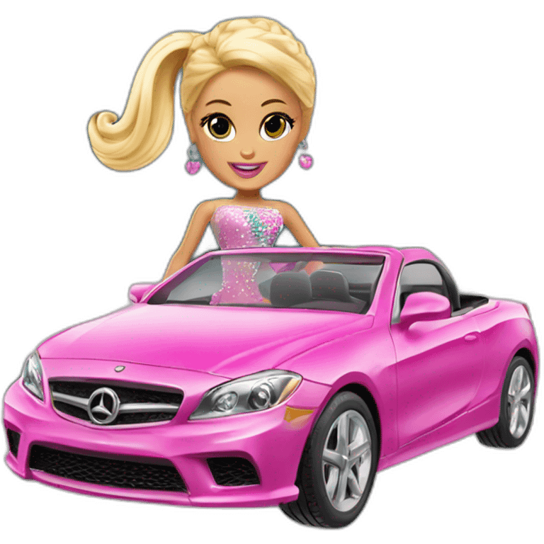 Barbie dans une voiture emoji