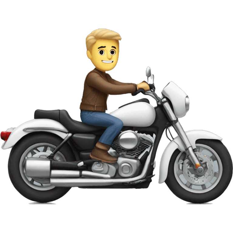 White guy on motorcycle emoji