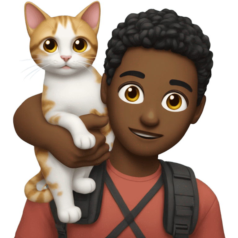 Me with cat on my shoulder emoji