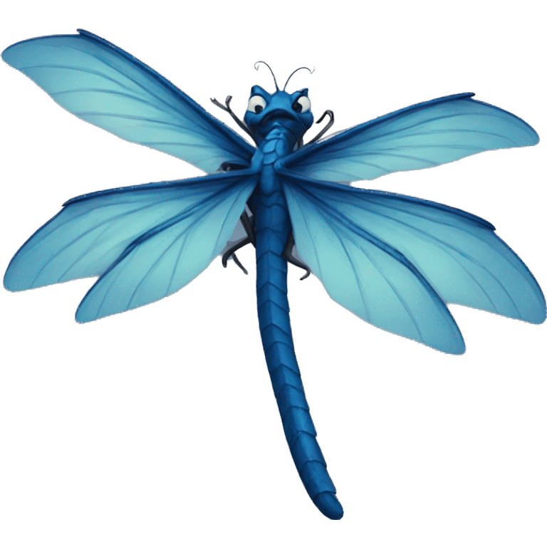 a dark blue dragon flies emoji