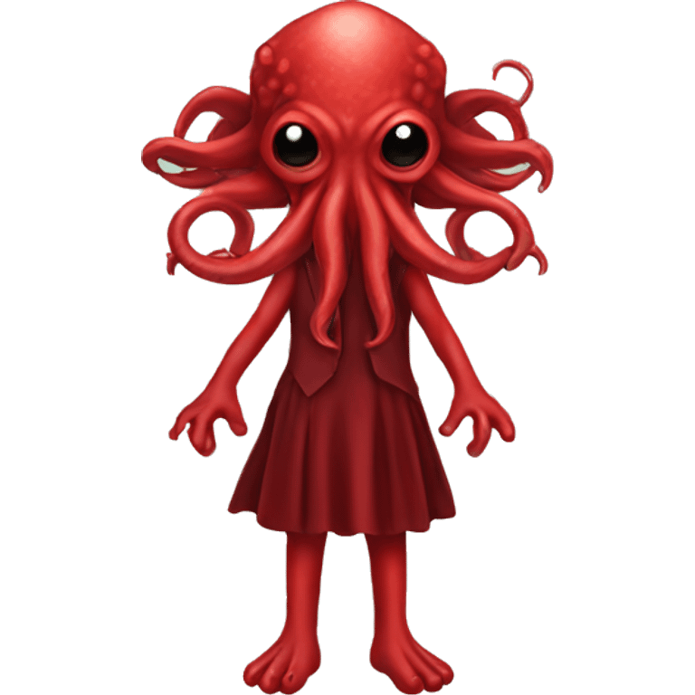 Cthulhu with dress red emoji