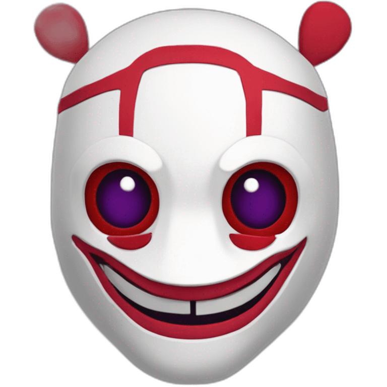 FNAF puppet máscara blanca con rojo y morado emoji