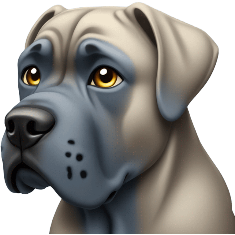 A blue-colored Cane Corso as a electrician. emoji