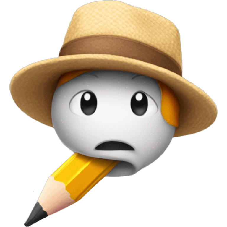 pencil with hat emoji