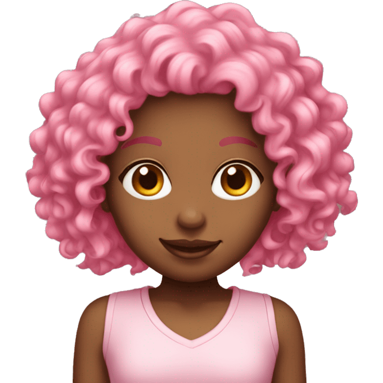 pink curly hair girl emoji