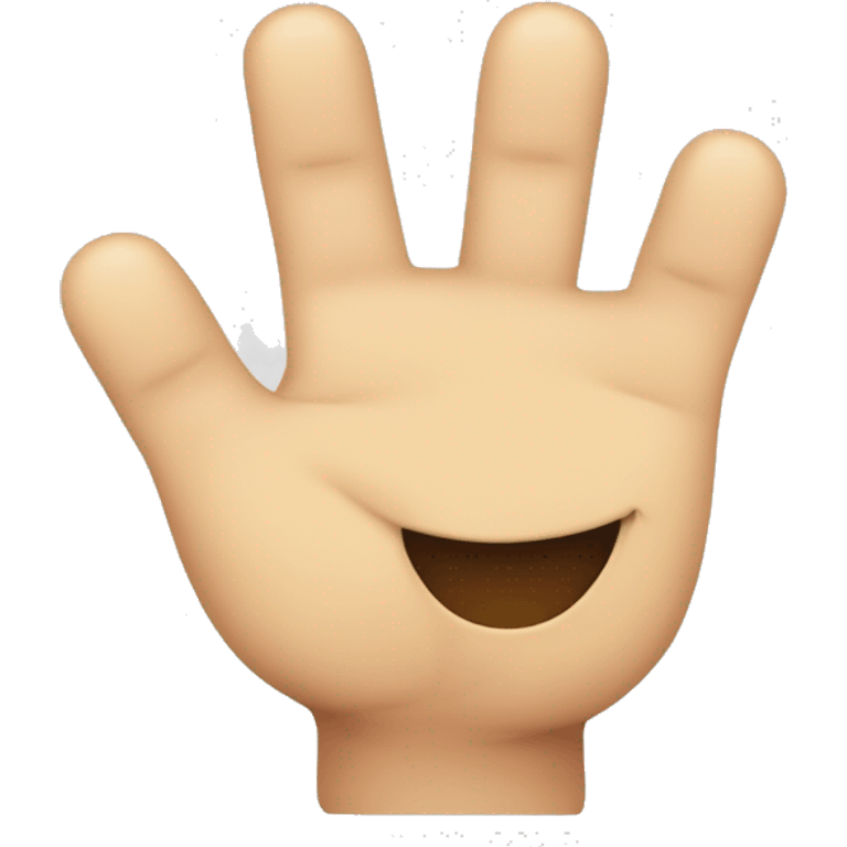 make a smiley face with three fingers thumb index and middle emoji