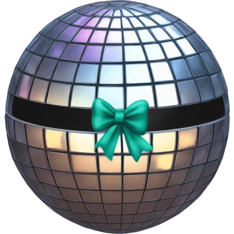 disco ball with pick bow on top  emoji