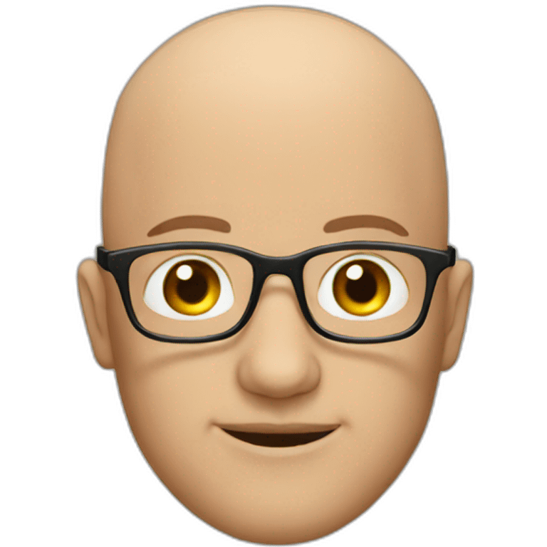 Bald man with glasses emoji