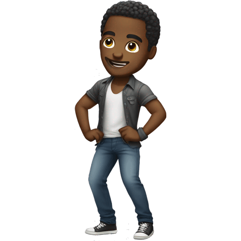 african american man twerking chibi style emoji