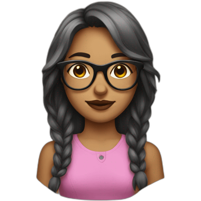 girl with wolf cut and glasses emoji