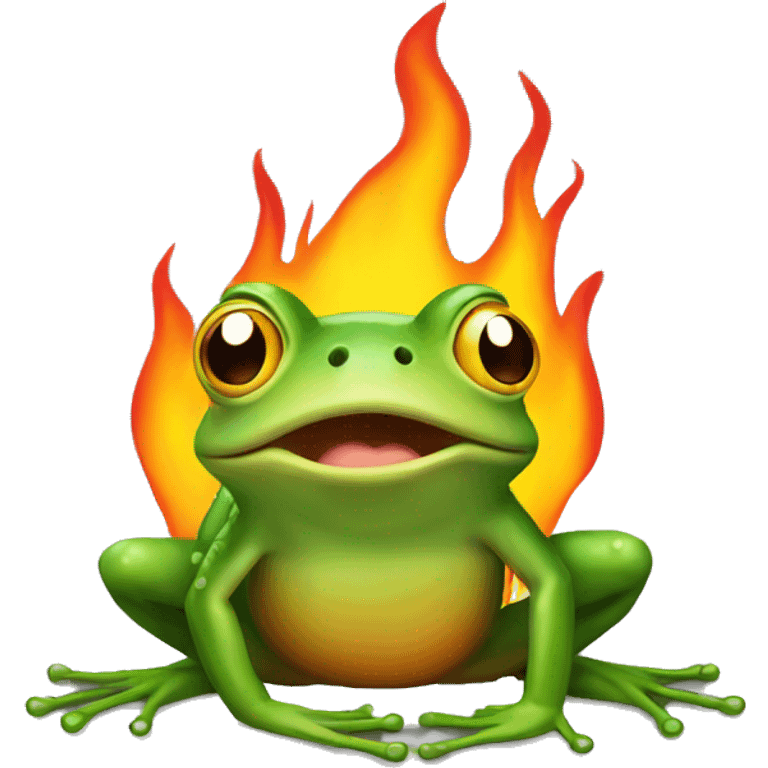 Frog on fire emoji