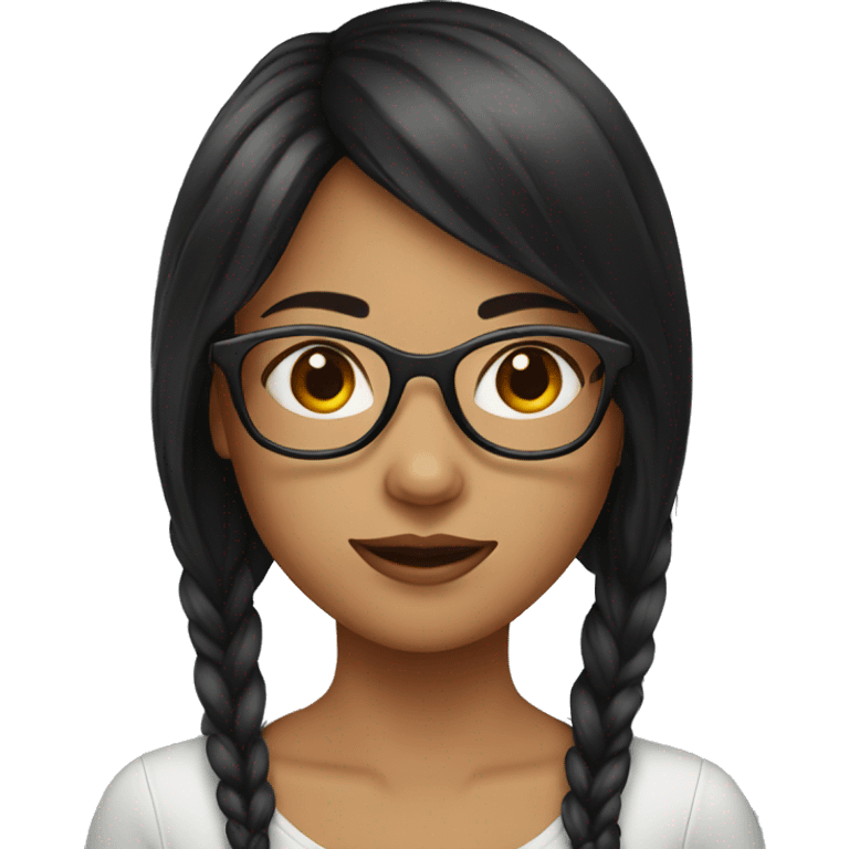 A girl with black and red hair and wearing a glasses  emoji