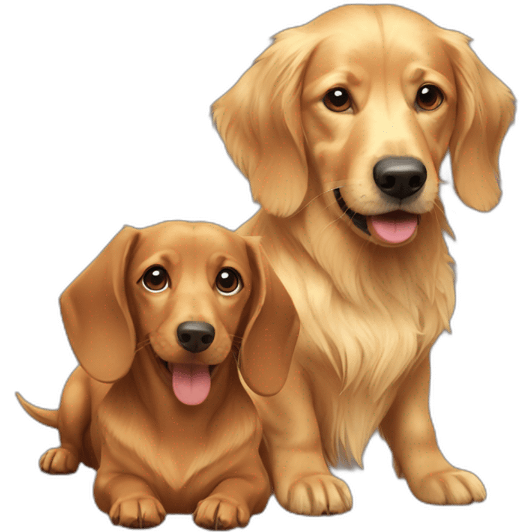 dachshund and golden retriever emoji