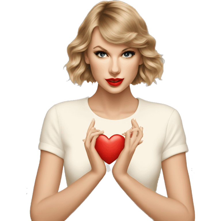 Taylor swift doing a heart with her hand  emoji