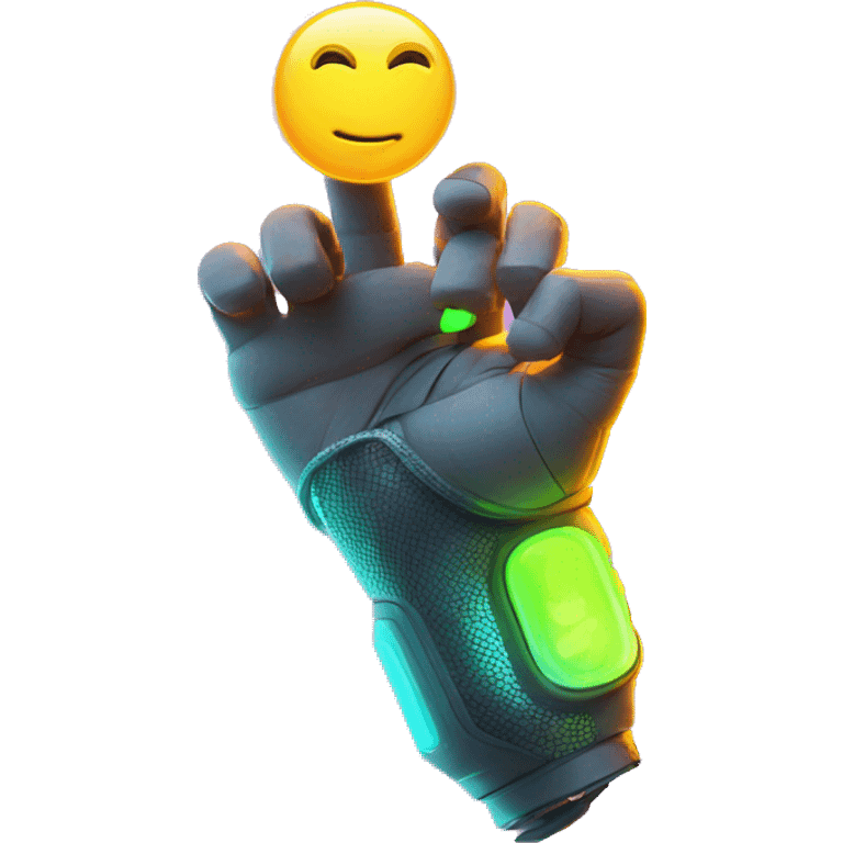 Rave party dancing prosthetic arm neon smoking emoji