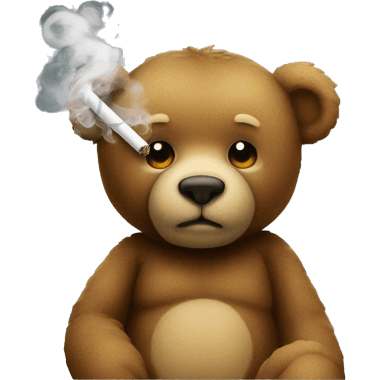 teddy bear that smokes a cigarette emoji