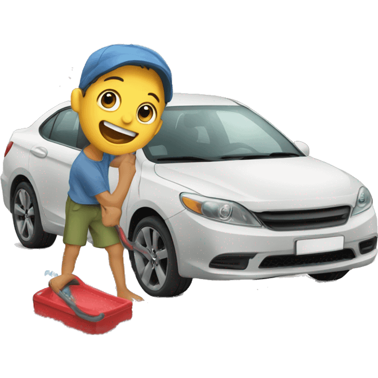 Kid washing car emoji