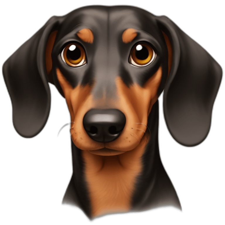 Dog head reality dachshund sideways emoji