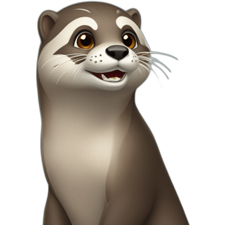 Loutre sur un loup emoji