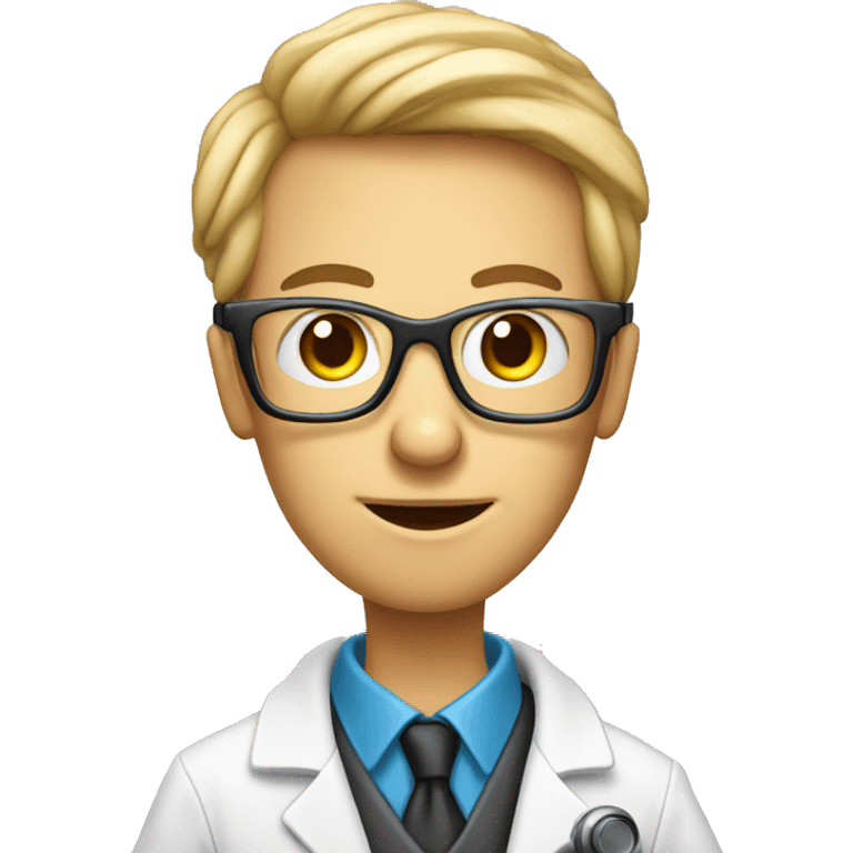 nerdy geek with microscope emoji