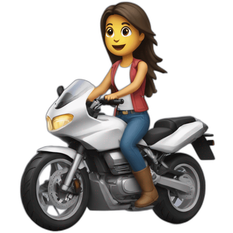 mulher andando de moto entregadora emoji