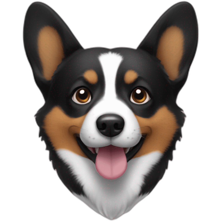 Black corgi disspproving emoji