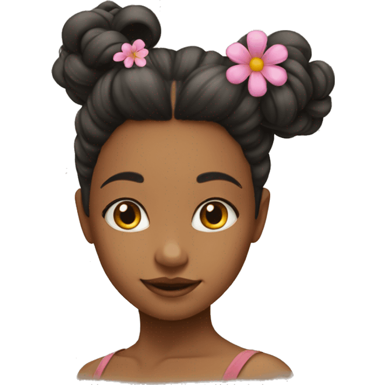 Flower on girl hair emoji